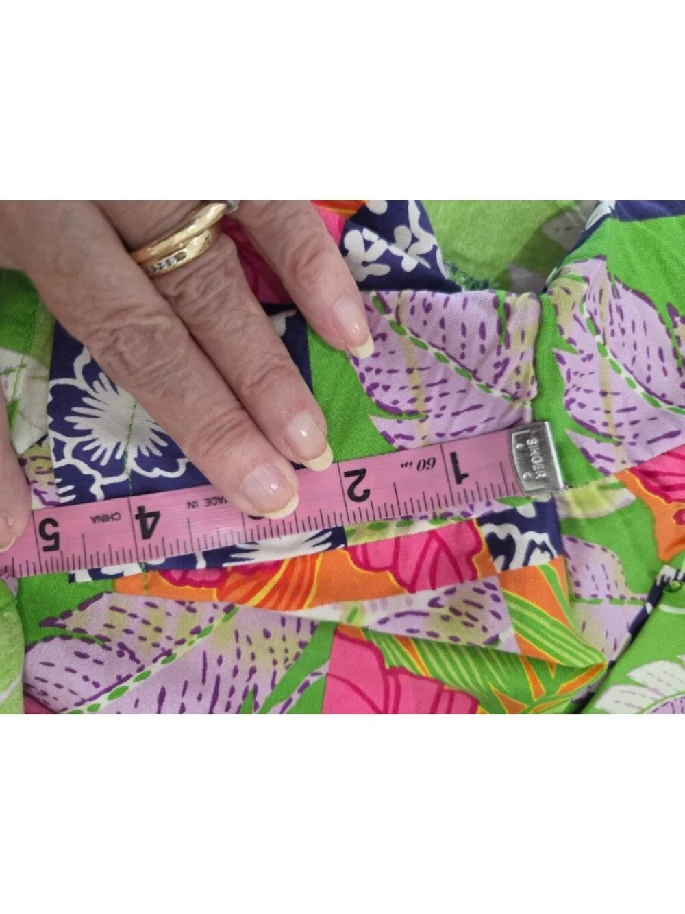 VTG Bamboo Traders Silk Tropical Floral Patchwork Skort Sequins Y2K - Size‎ 8